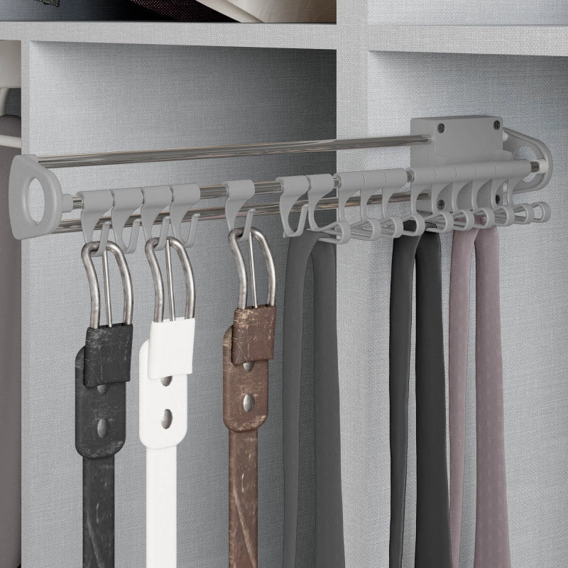 Portapantaloni estraibile laterale Self, Acciaio e Tecnoplastica, Verniciato alluminio