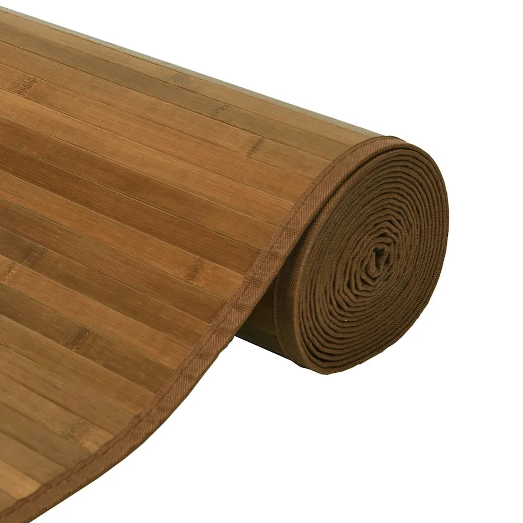 Tappeto Rettangolare Marrone 100x300 cm in Bambù 376950
