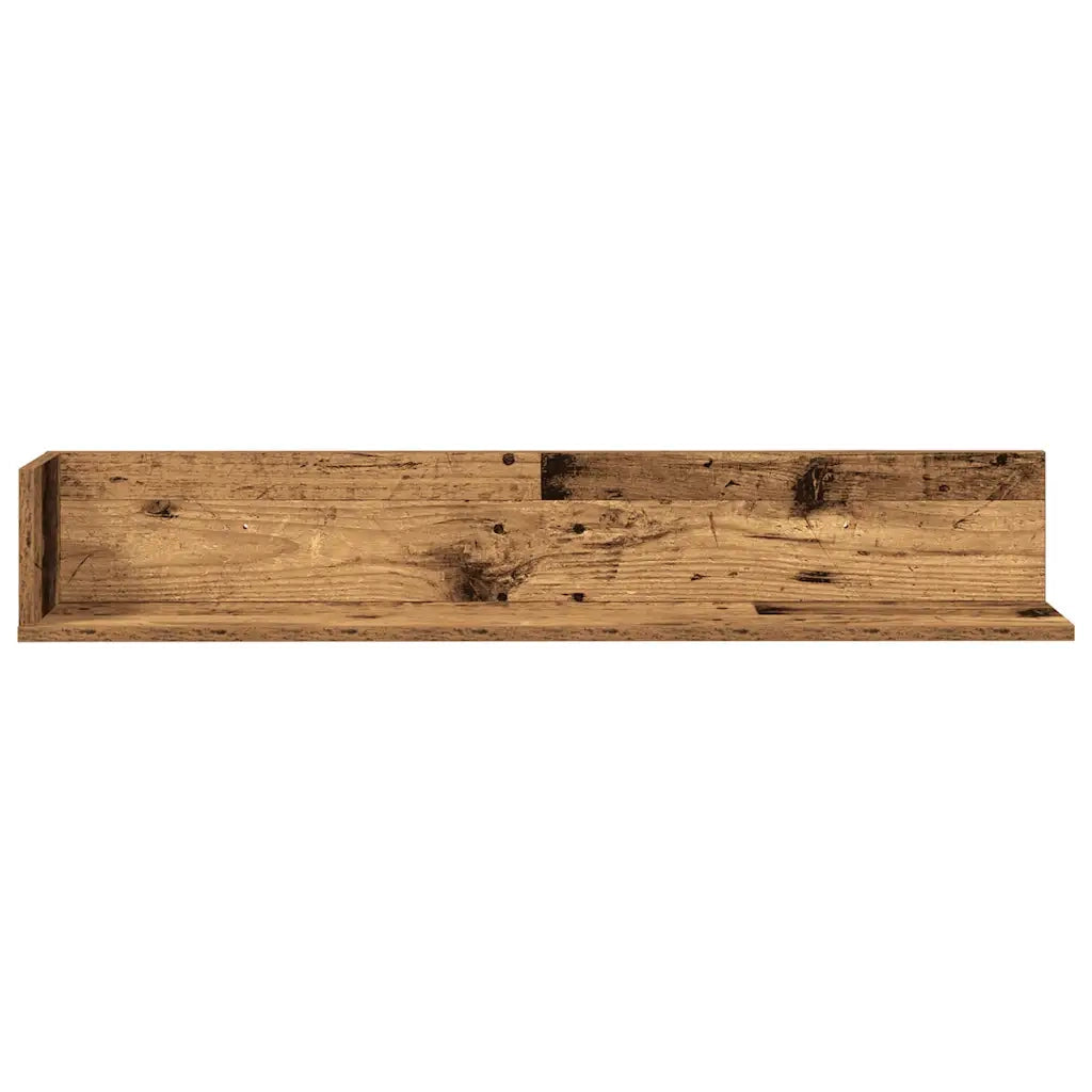 Mensole da Parete 2pz Legno Vecchio 100x16,5x16,5 cm Truciolato 860047