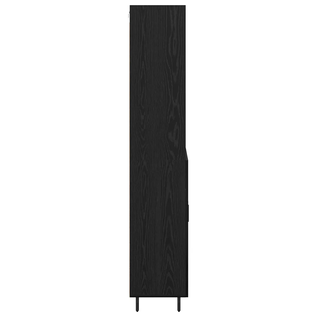 Credenza-Buffet-Armadio da cucina Rovere Nero 69,5 x 34 x 180 cm 571735