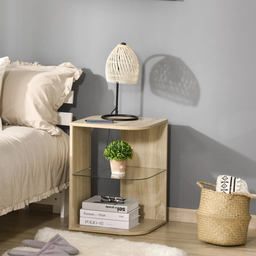 Tavolino da caff¨¨ design moderno ¨C Minimal ¨C vetro temperato legno naturale