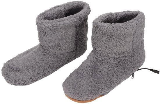 Pantofole Elettriche con Riscaldamento - Placca morbida - Caldo in 10 minuti - Color Grigio - Ideali per la rilassante - Perfette per l'uso domestico - Inverno freddo