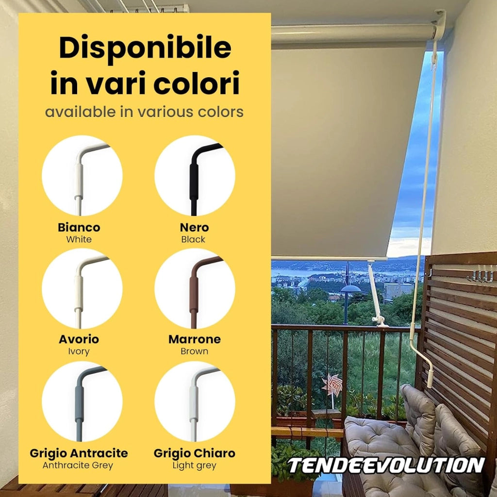 Asta Di Manovra Per Tenda Da Sole Varie Misure, Bastone Universale Per Tende (ANTRACITE 1,5 METRI)