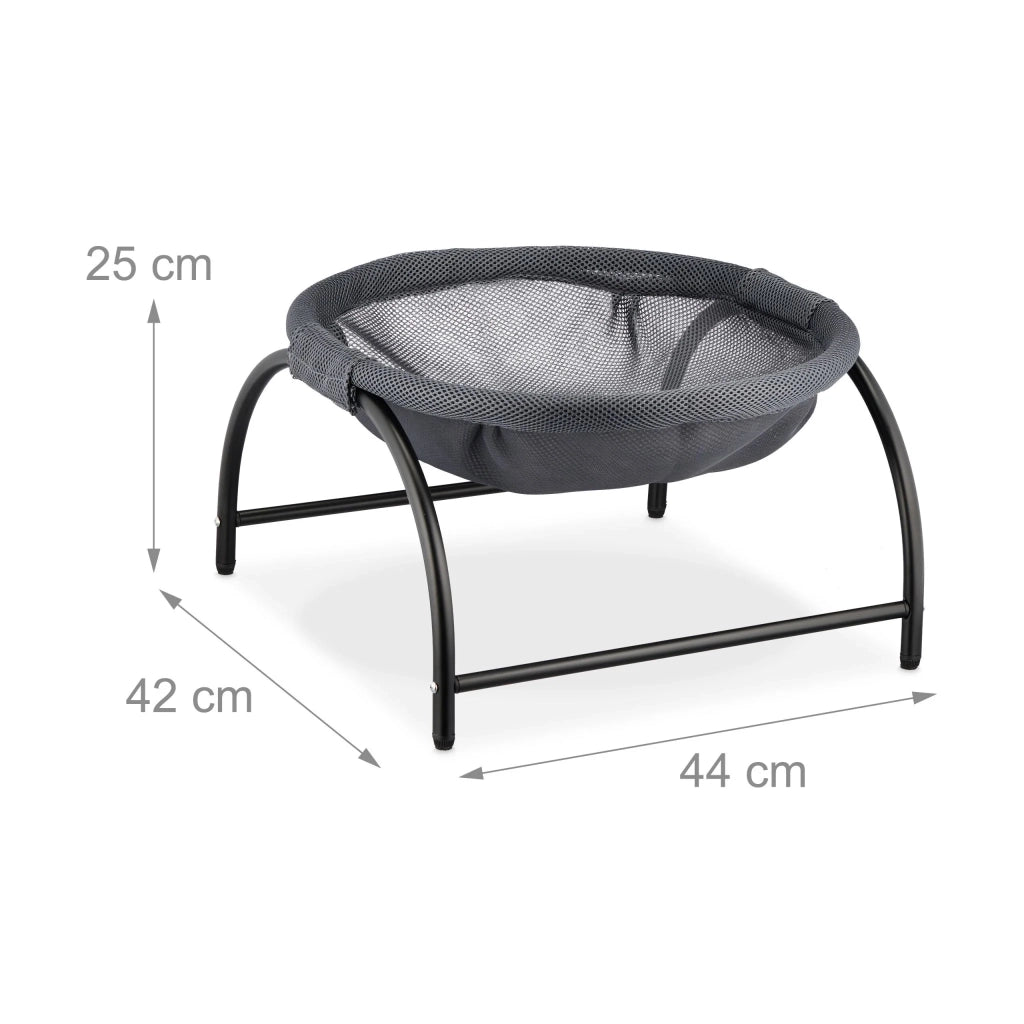 Amaca per gatti rialzata comoda design moderno 60 x 50 x 40 cm in acciaio grigio 13_0015168