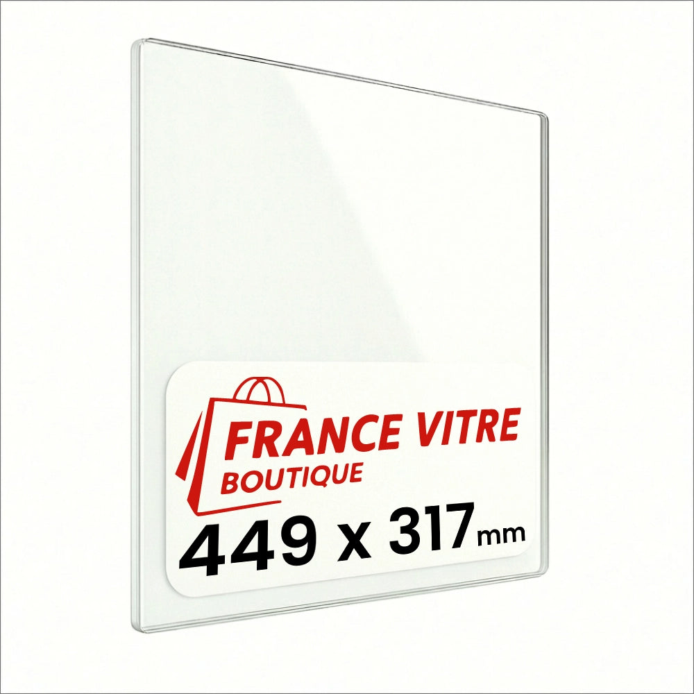 449 x 317 x 4 mm - Vetro per stufa a legna - vetro camino di ricambio - vetro per caminetto resistente al fuoco - France Vitre