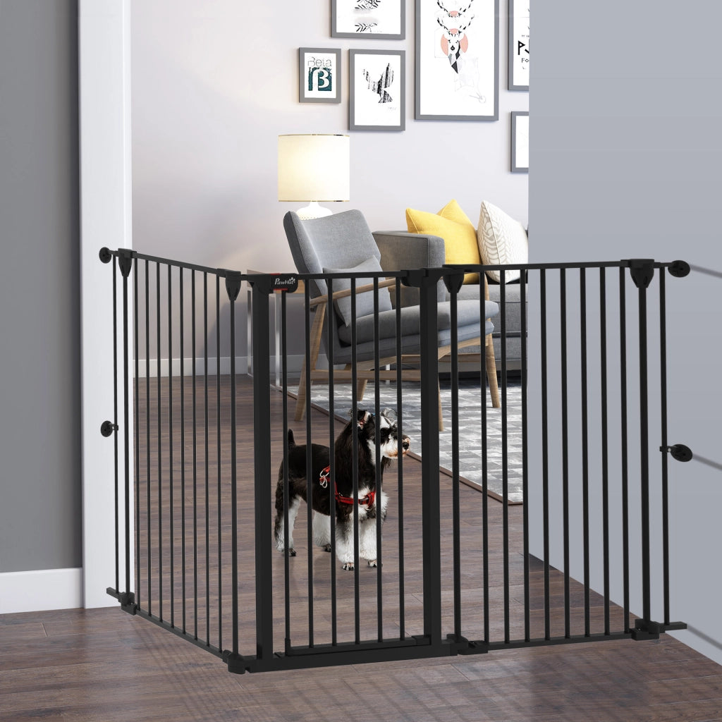 Recinto per Cani Pieghevole in Acciaio ¨C Minimal ¨C 206x90 cm Nero