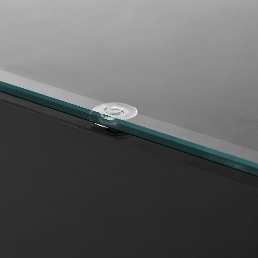 Tavolino da salotto elevabile 78x78 cm con LED Bluetooth in truciolare nero