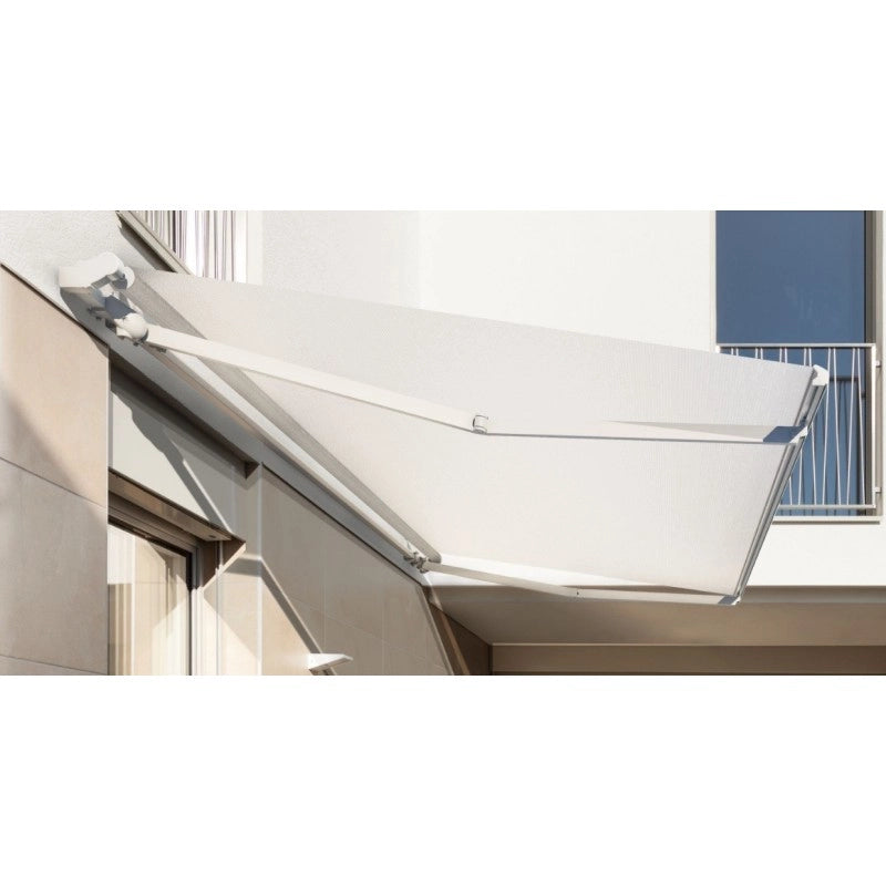Tenda da Sole a Bracci Estensibili su Barra Quadra Tempotest Para', col. Marrone 18, Largh. 3,6m x Sporgenza 1.60m con Arganello Destro
