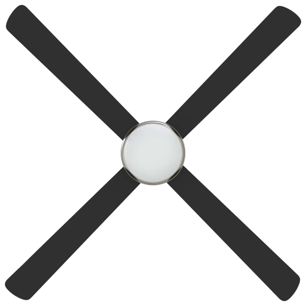 Ventilatore da soffitto con luce e telecomando Ø 130 cm Nero 42035649