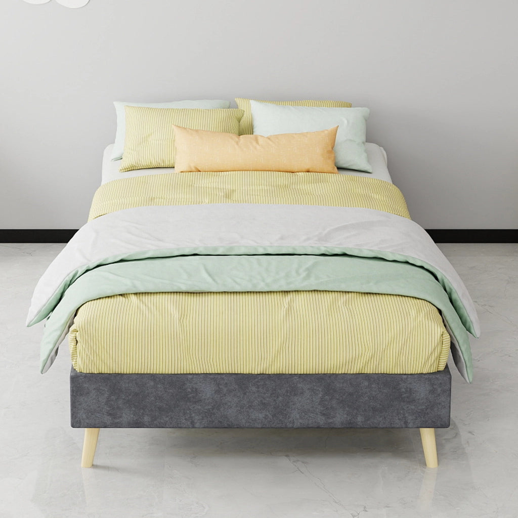 letto tela e metallo grigio 90 x 200 cm