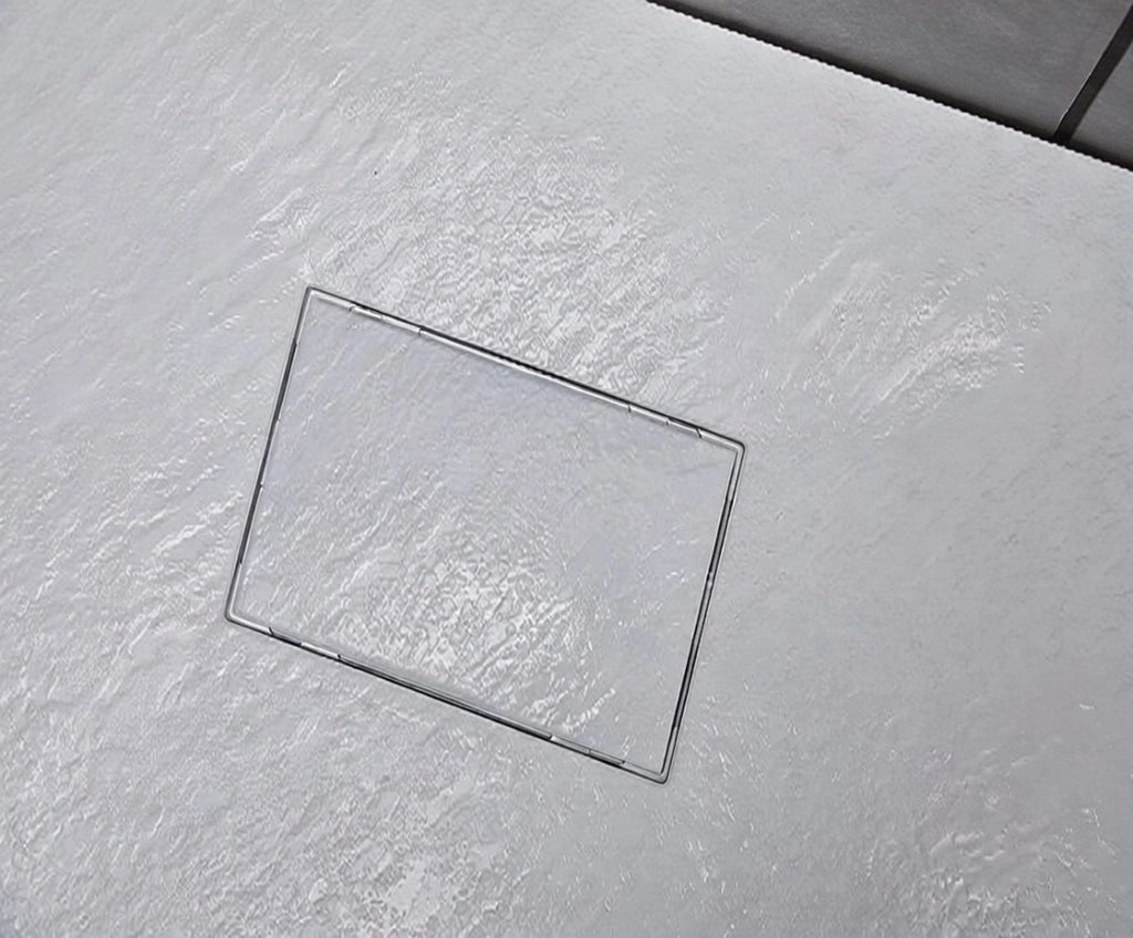 Piatto doccia in resina 80x120 cm SMC effetto pietra colore bianco CUBA