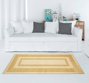 Tappeto Arredo Moderno Morbido in Ciniglia Ingresso Antiscivolo Prodotto Italiano  Soggiorno Camera Salotto Disegni Piazzati Cotone Varie Misure Grande Atena/Champagne - 140x200 cm