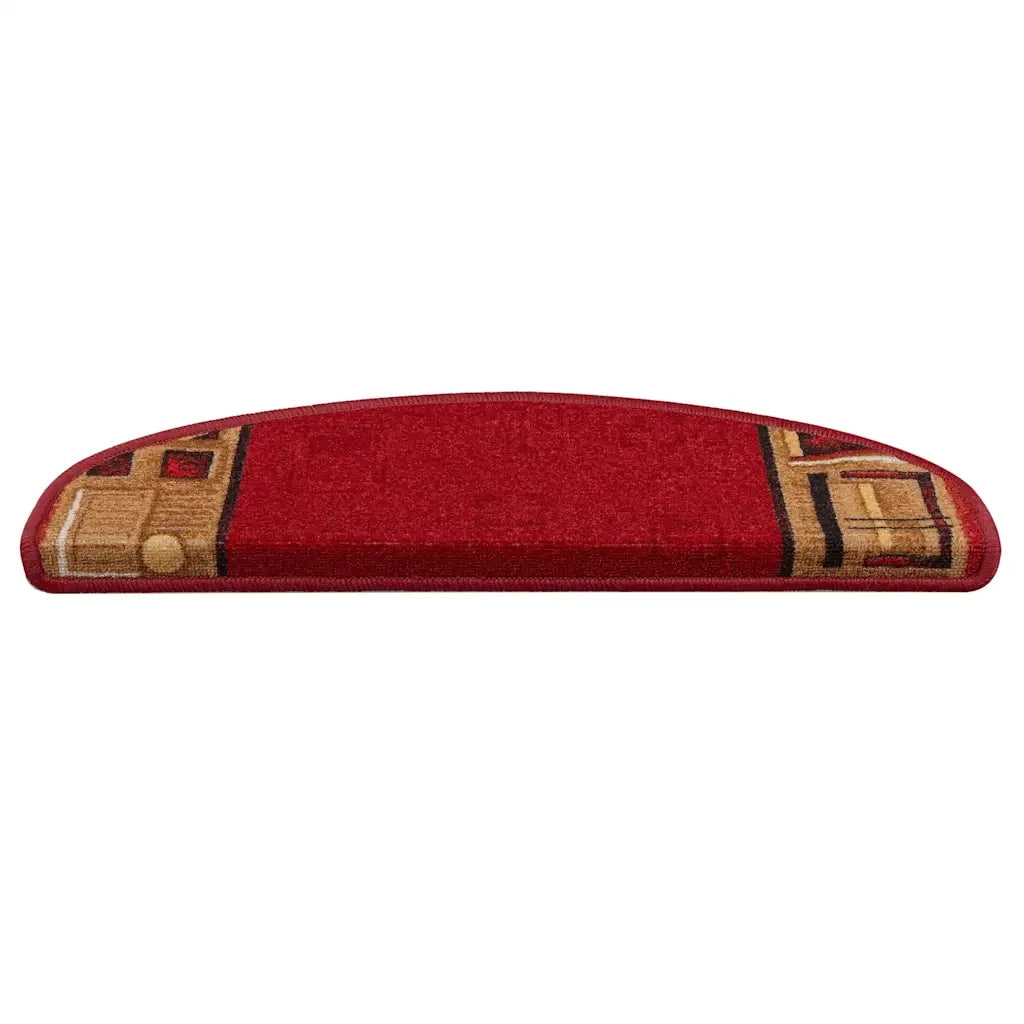 Tappetini Autoadesivi per Scale 15 pz | Gradini per Scale Rossi 65x21x4 cm