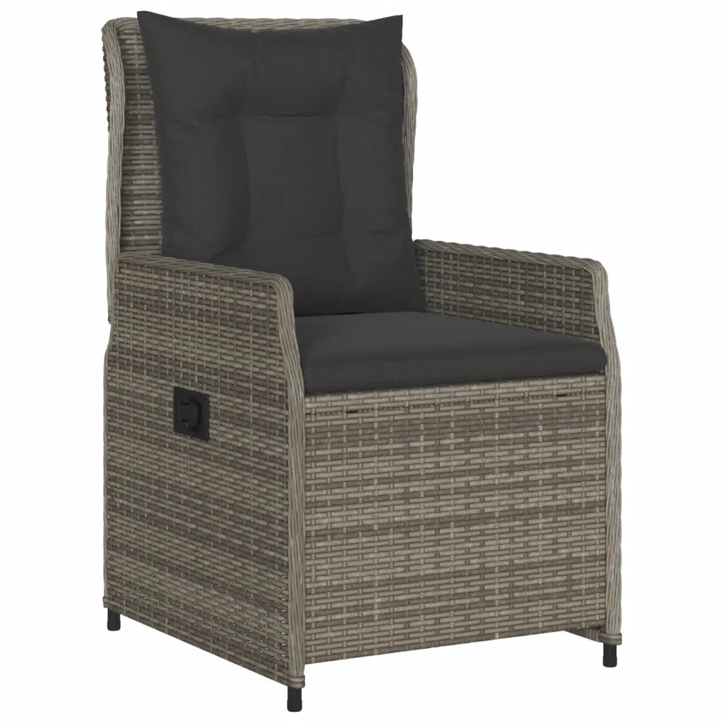 Set da Pranzo da Giardino 5 pz con Cuscini in Polyrattan Grigio 3262863