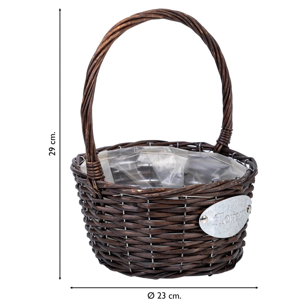 Cesto in vimini marrone d23x29h