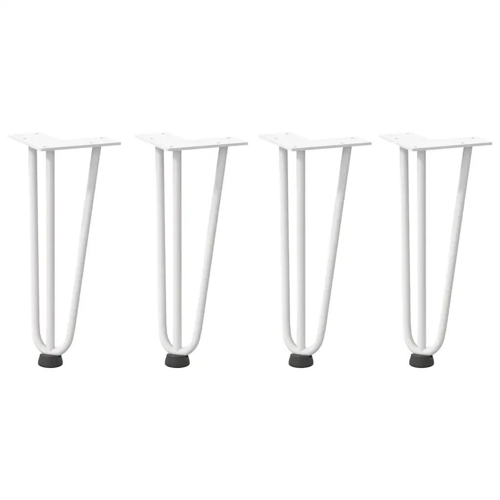 Gambe a forcina per tavolino 4 pz | Piede del tavolo bianche 30 cm in acciaio massiccio