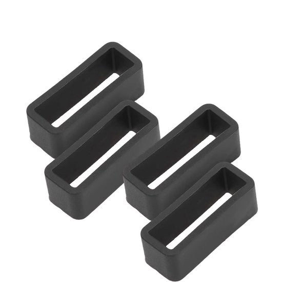Cinturino di Sicurezza per Orologio a Flessibile - Verricciabile Cinturino in Silicone - Nero - Segnalibro di Sicurezza - 4 Pezzi - Adatto per Swatch - 20mm