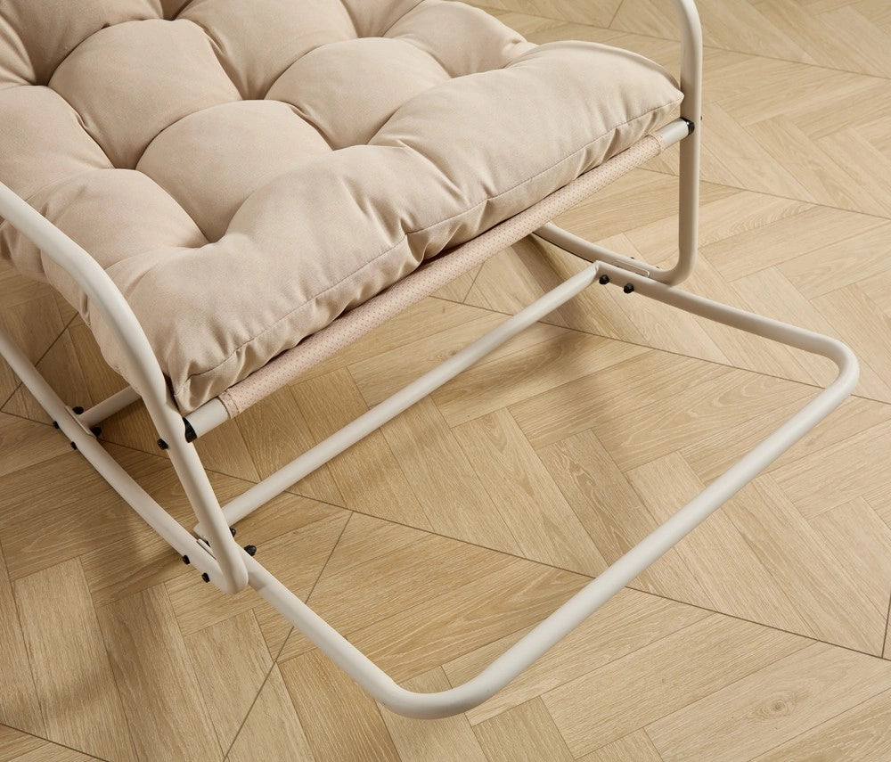 Poltrona a Dondolo con Cuscino ¨C Xylo ¨C Beige