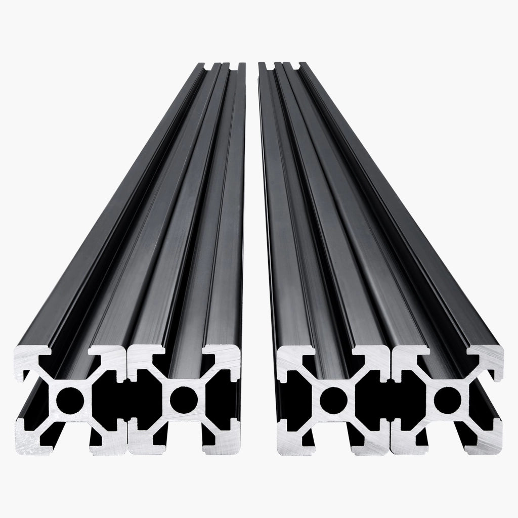 Set 4 Profili in Alluminio 2020 Guida Lineare con Cava a T 1200mm Nero per Stampante 3D Incisione Laser Fai da Te
