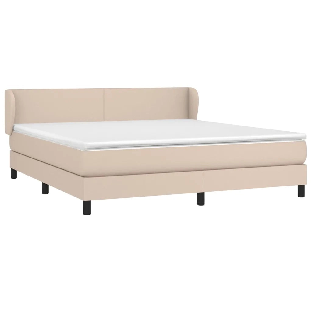 Giroletto a Molle con Materasso Cappuccino 160x200cm Similpelle