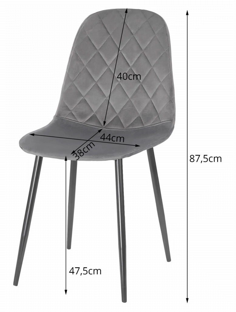 Sedia VALORA DAPI - Velluto verde scuro moderno x 4