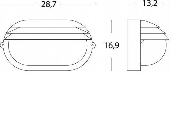 Applique Grande E27 linea palpebra ovale nero