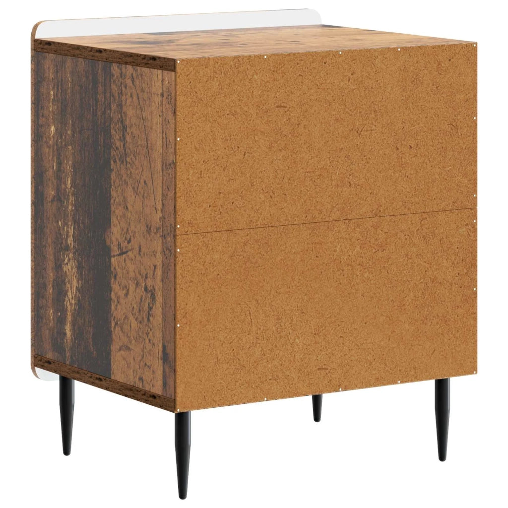Set di 2 Comodini | Armadio da Notte | Mobiletto da notte Legno antico 43 x 34,5 x 52 cm