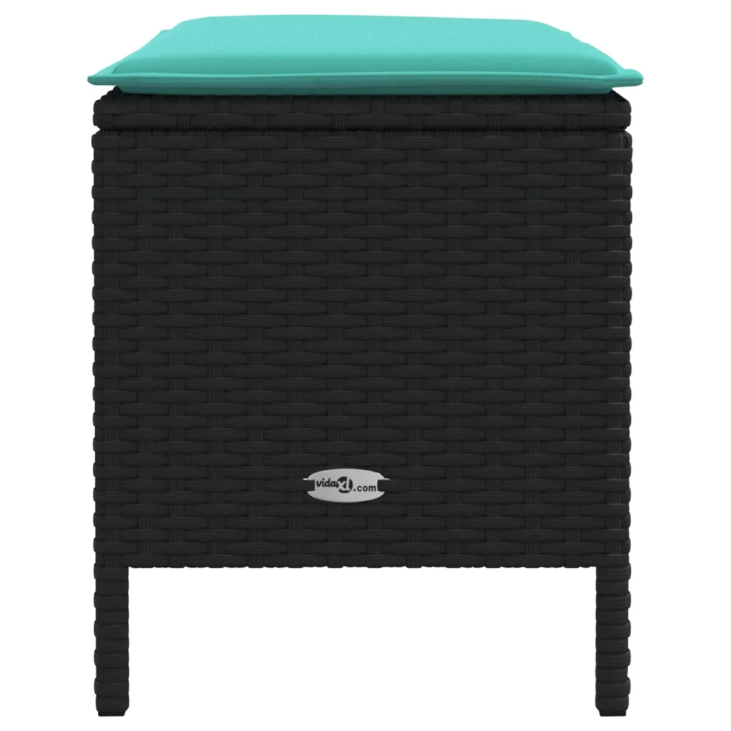 Poggiapiedi da Giardino Nero e Turchese 80 x 38 x 42 cm 42025403