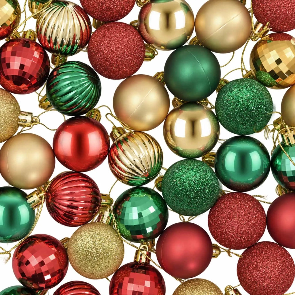 Set di Palline di Natale 100 pz Rosso, oro e verde 4 cm 42050634