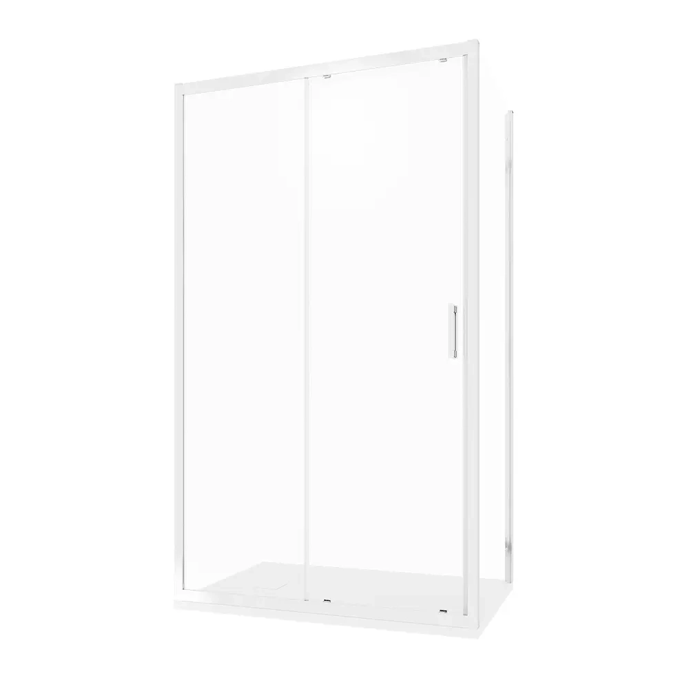 Box doccia 80x125 cm scorrevole profili cromati vetro temperato 6mm trasparente anticalcare h198 | Tahiti