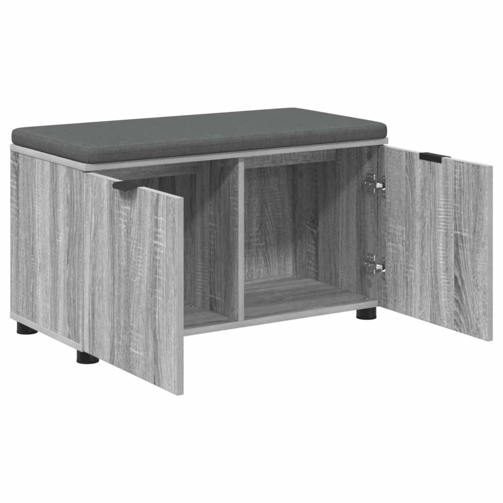 Panca per ingresso con cuscino Sonoma grigia 80 x 38 x 46 cm
