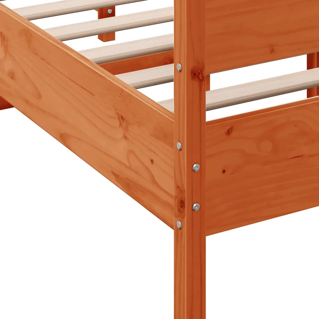 Letto senza Materasso-Struttura Letto Marrone Cera 120x190 cm in Legno di Pino 620974