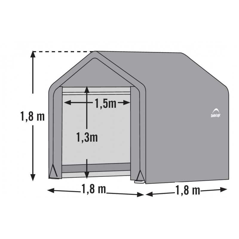 Capanno deposito da giardino in acciaio e telo PVC impermeabile 180x180 cm, copertura anti UV con porta zip per attrezzi esterno - Esterni da Vivere