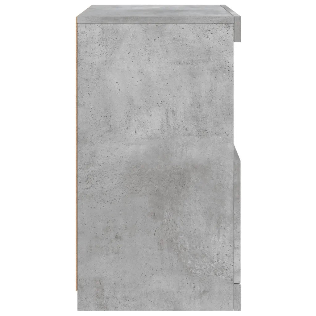 Credenza | Madia | Buffet da pranzo | Armadio da pranzo con Luci LED Grigio Cemento 41x37x67 cm