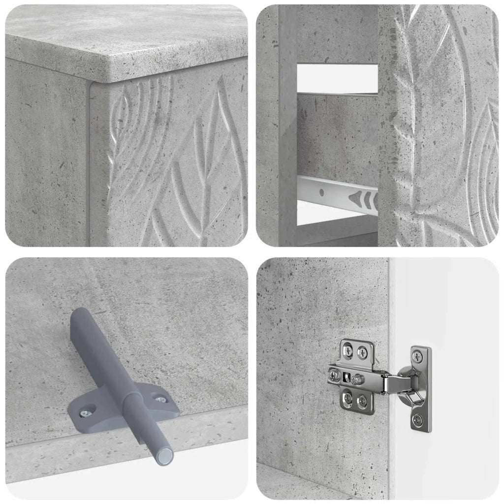 Set di Armadi da Bagno da 2 Pezzi DELFT Grigio Cemento 3417543