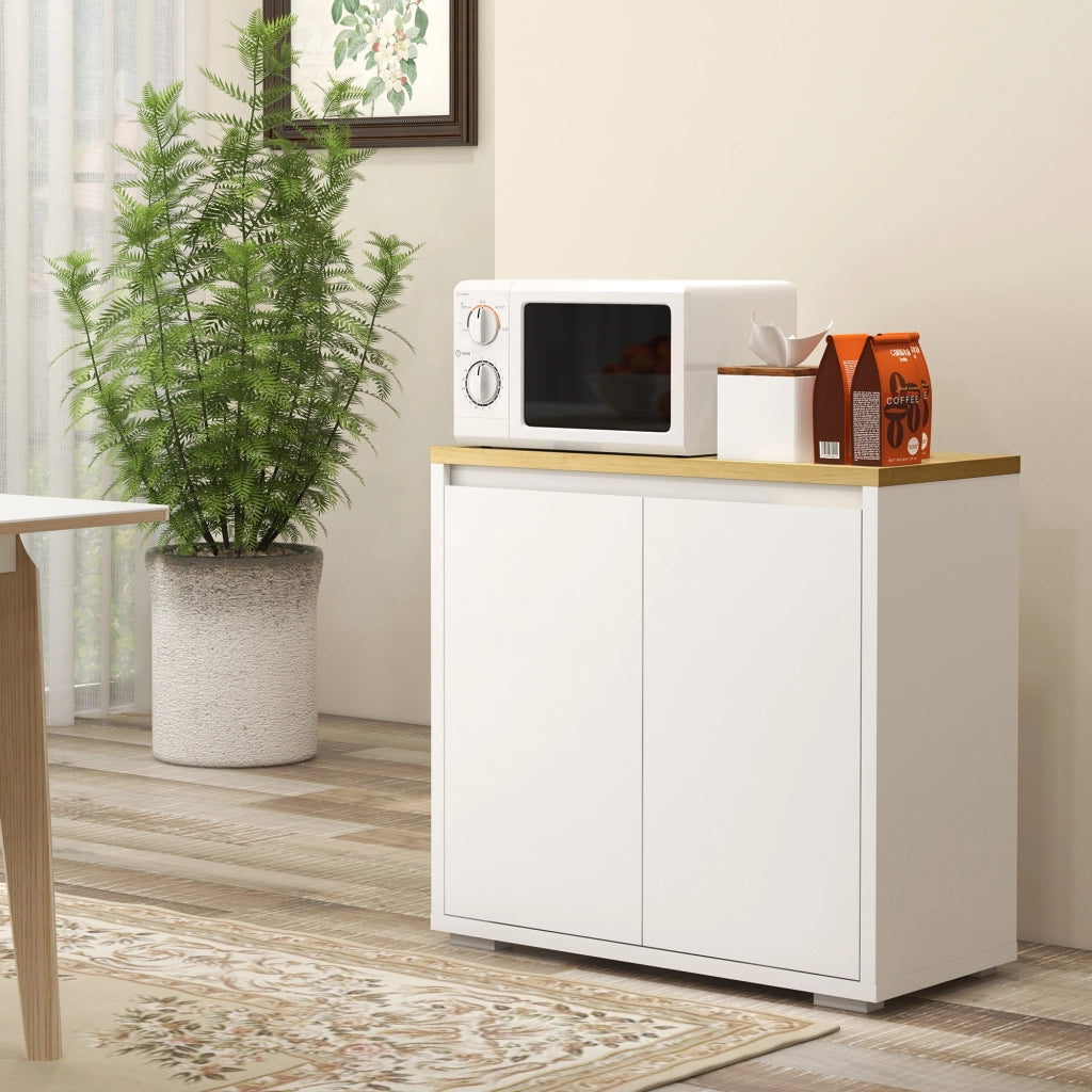 Cassettiera Multiuso con Armadietto ¨C Zephmum ¨C Bianco 80x37x75 cm