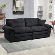 Divano 2 Posti in Chenille con Cuscini Trapuntati ¨C MINIMAL ¨C Grigio