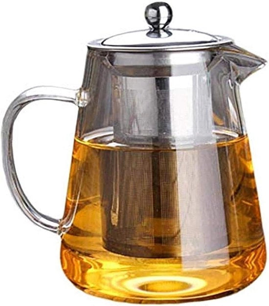 Tazza da tè in vetro con filtro in acciaio inossidabile rimovibile 750ml - Tazze da tè floreali e libere.