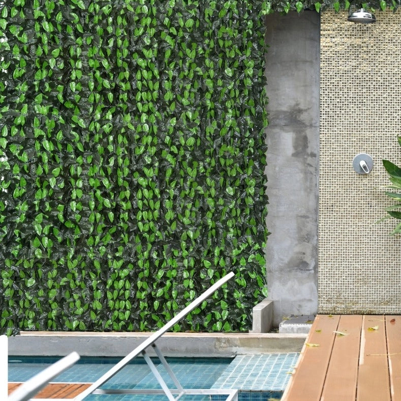 Siepe artificiale frangivista 300x100 cm in tessuto verde per esterni