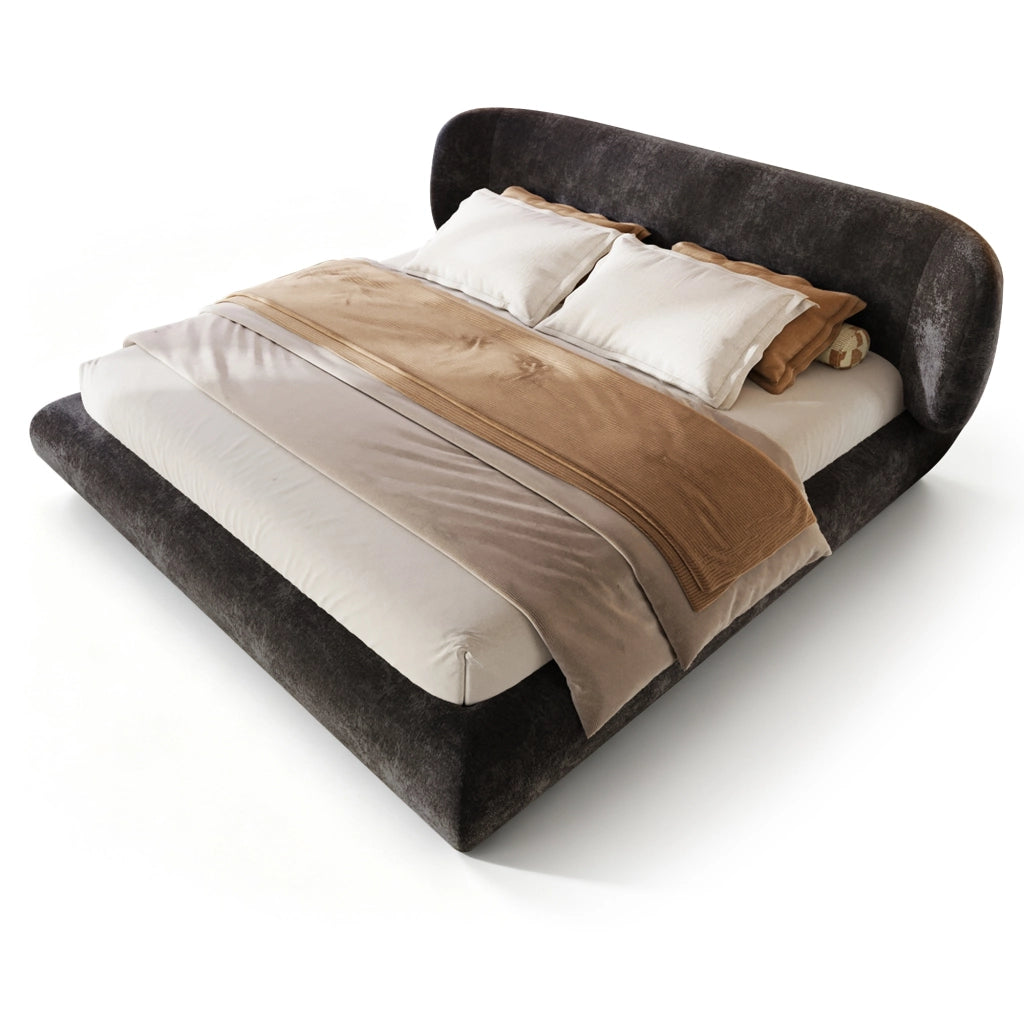 Letto matrimoniale imbottito 140 x 200 cm grigio