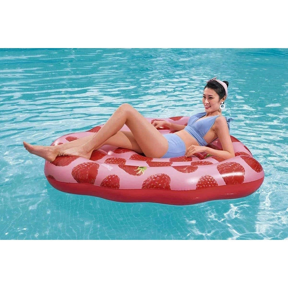 Trade Shop - Materassino Gonfiabile Profumato Lampone 165x151cm Moda Mare Acqua Piscina 43396 -