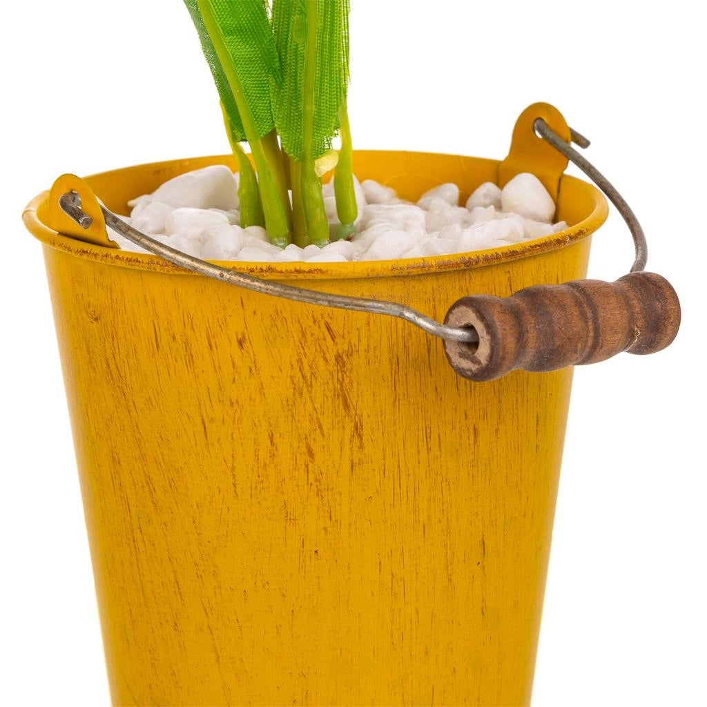 Vaso con fiore artificiale 10x10x27h