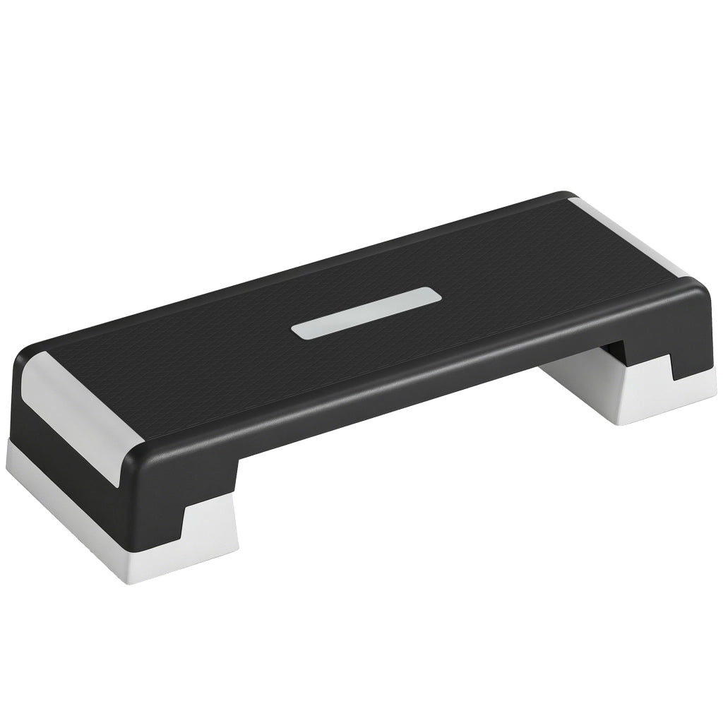 Stepper Aerobico Regolabile Altezza 15-20-25 cm con Supporti in PP e ABS Nero e Grigio