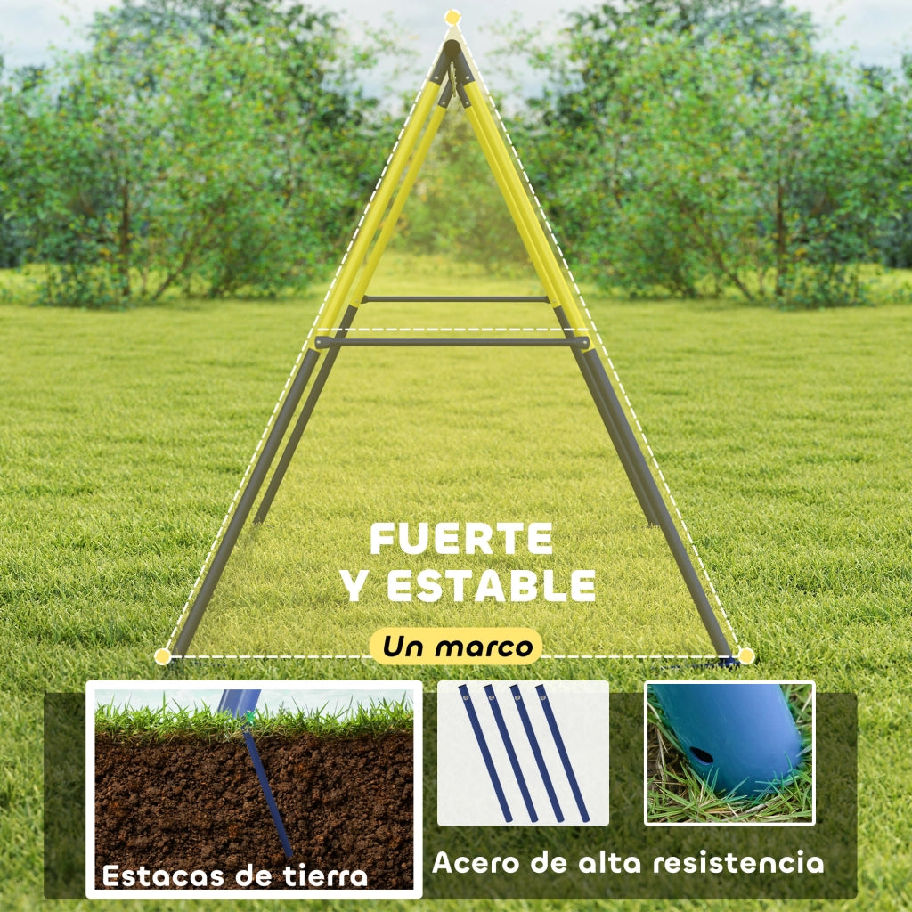 Altalena per Bambini 2 Posti ¨C Zephmum ¨C Metallo Azzurro