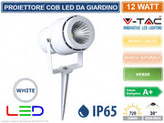 V-TAC VT-857 FARETTO LED COB DA GIARDINO 12W CON PICCHETTO COLORE BIANCO - Colore Luce:Verde