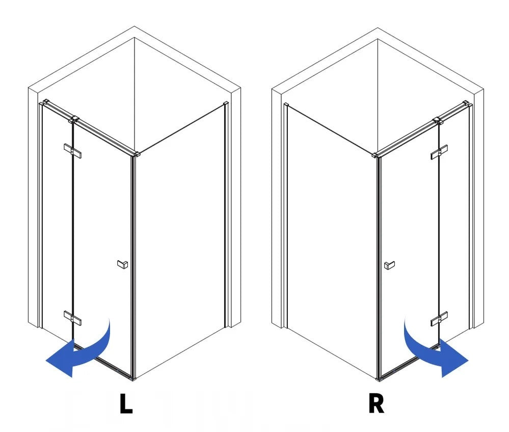 Cabina Doccia Rea Atlas 90x90 Chrome destra