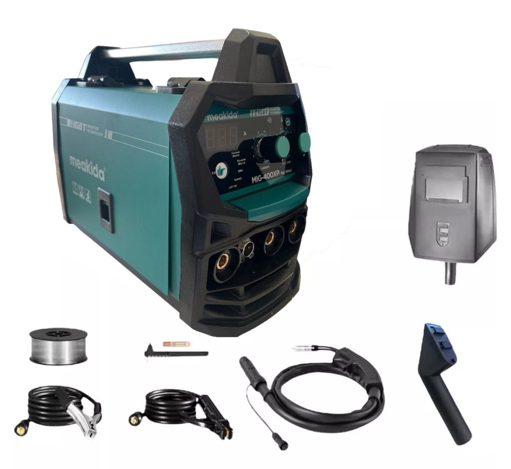 Saldatrice a filo continuo NO GAS 400A MIG-MMA elettrodo + bobina  MD-76005