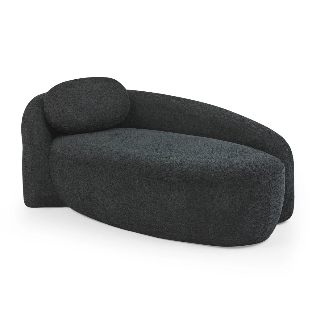 Divano Morbido in Tessuto Teddyfleece con Cuscini ¨C MINIMAL ¨C Nero