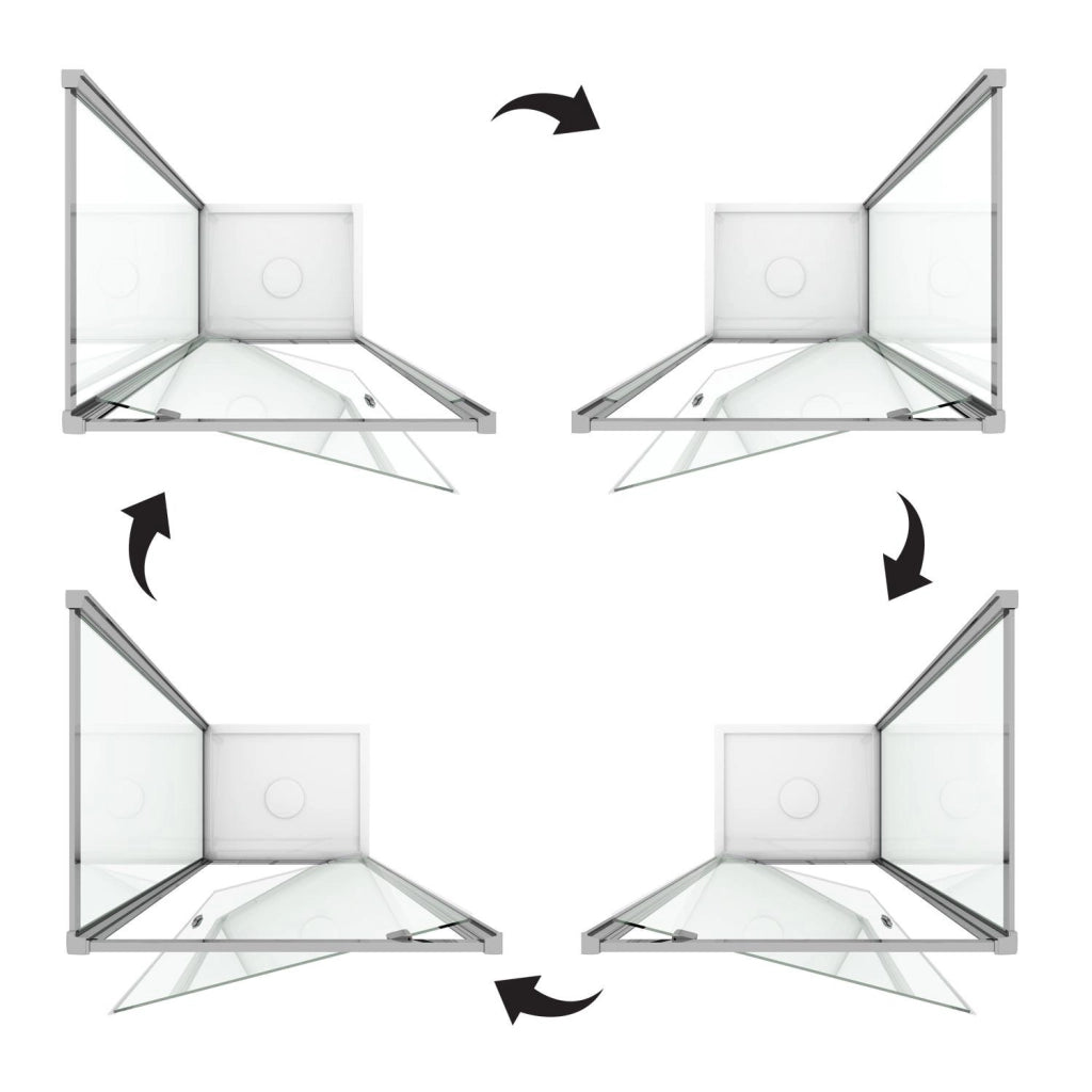 Box Doccia Rettangolare 1 Anta Battente In Cristallo H185 Fosterberg Koge Duo 70x100 cm