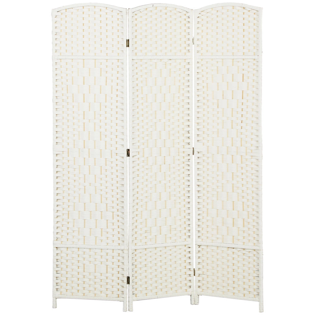 Paravento separatore 3 pannelli pieghevole ¨C Xylo ¨C legno bianco 135x180 cm